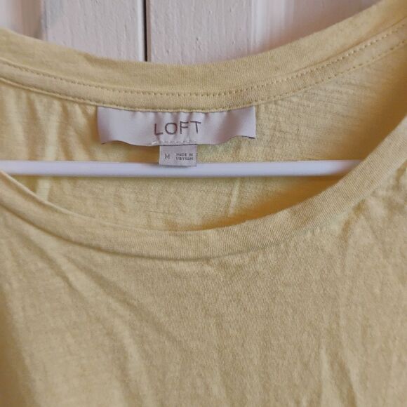 LOFT Yellow Ruffled Short Sleeve Tee - Picture 4 of 7